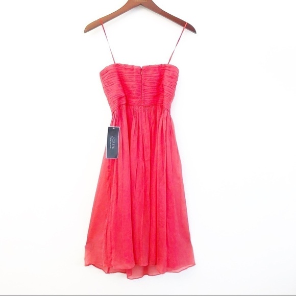 J. CREW COLLECTION NWT Silk Strapless Party Dress Size 2 in Coral Pink - Picture 5 of 16